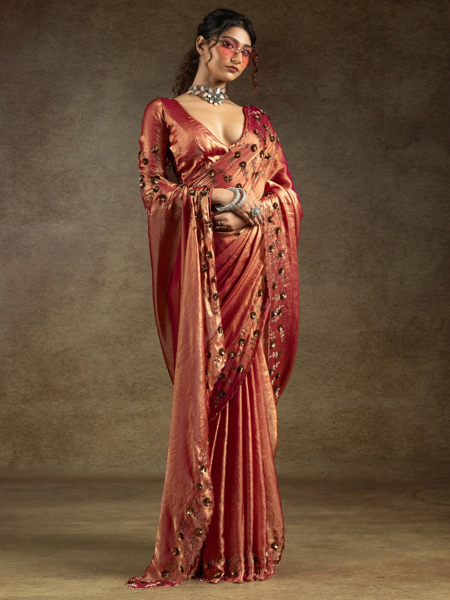 partywear designer saree for festive occasions