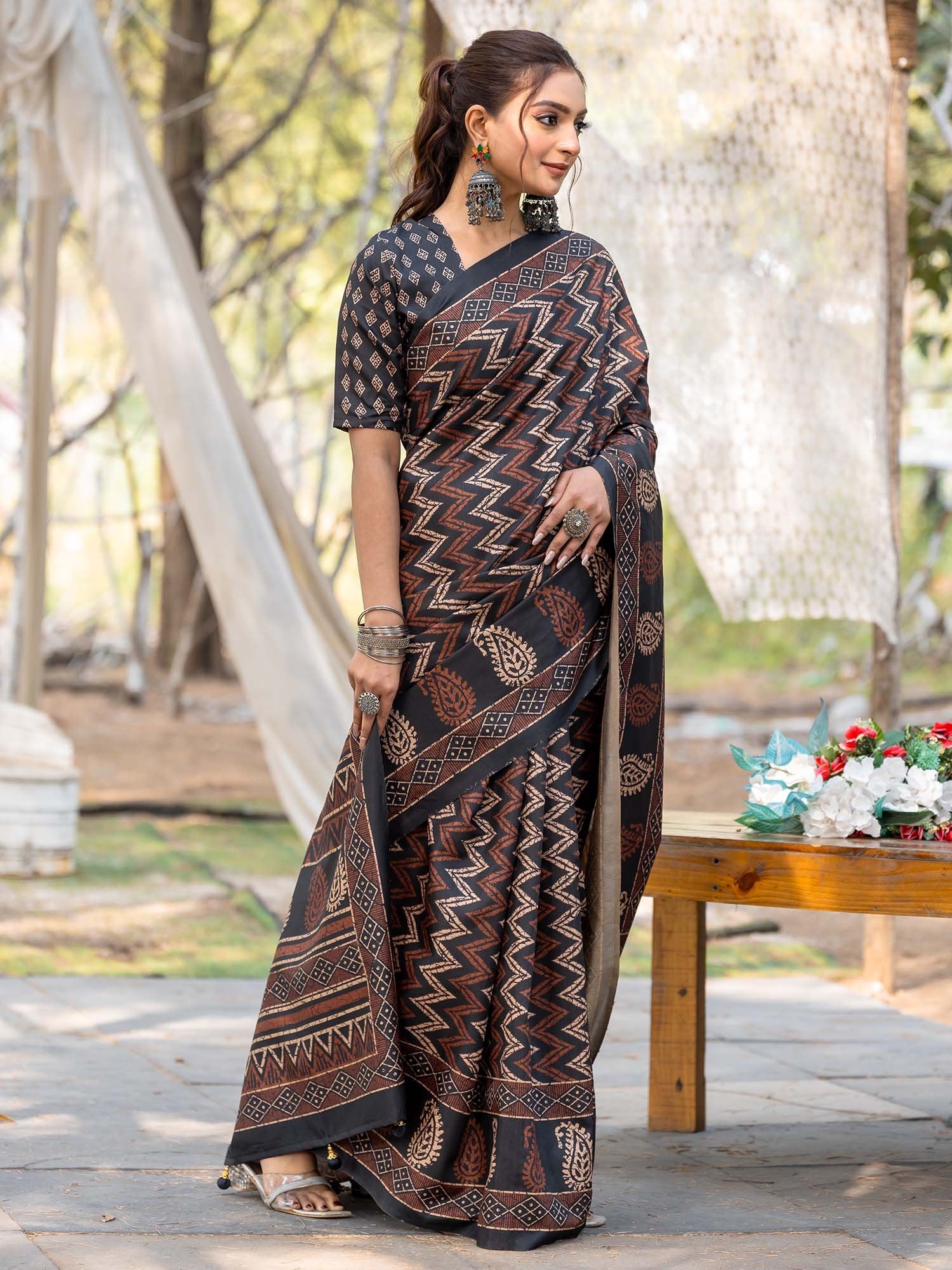 partywear designer saree for festive occasions