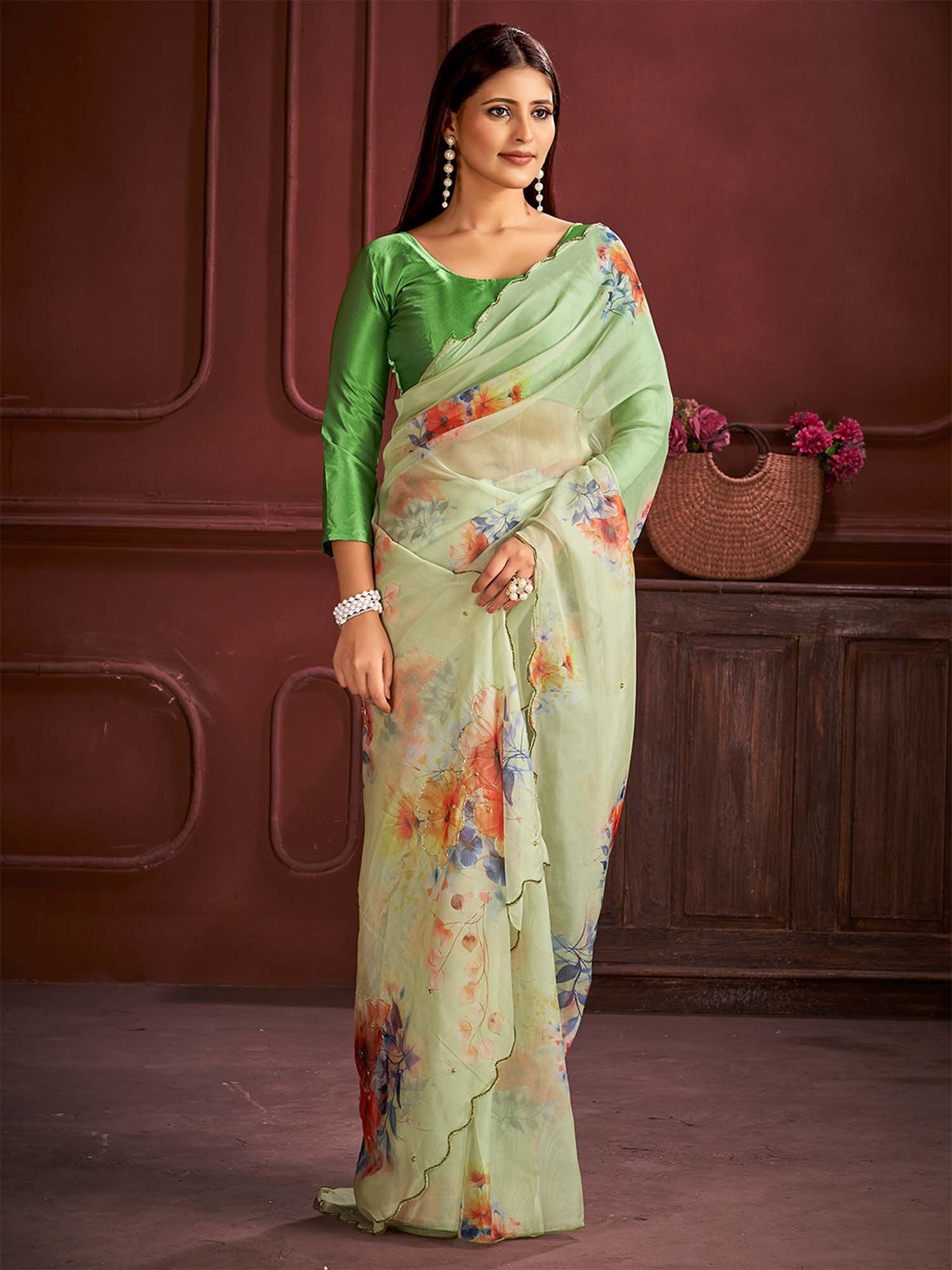 partywear designer saree for festive occasions
