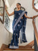 Blue Blue Muga Cotton Blend Woven Saree
