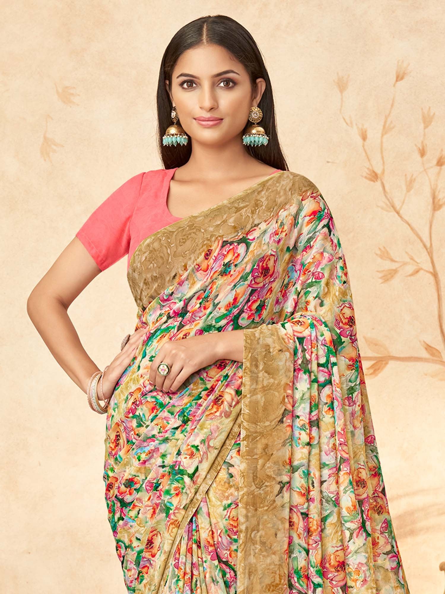 partywear designer saree for festive occasions