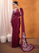 Pink Magenta  Satin Silk Printed Saree