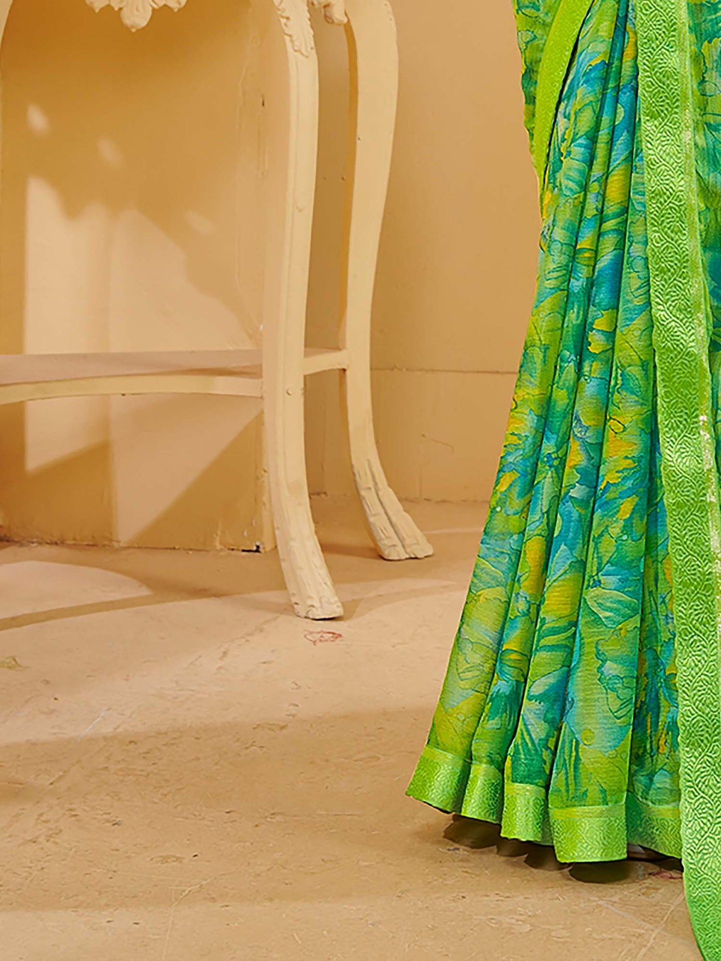 Light Sungudi Chiffon Printed Saree
