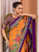 Yellow Mustard Tussar Silk Blend Printed Saree