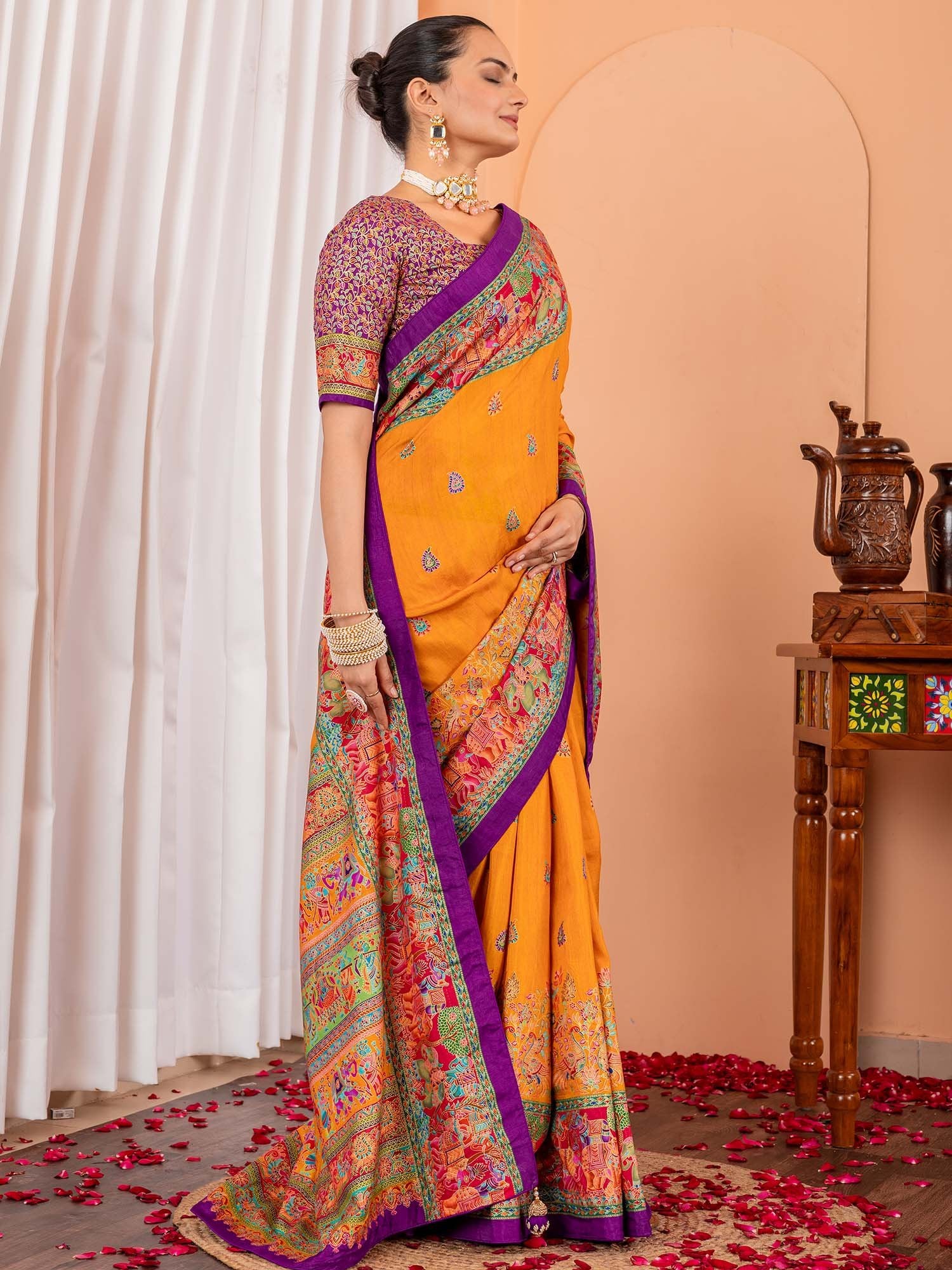 partywear designer saree for festive occasions