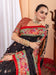 Black Black Tussar Silk Blend Printed Saree