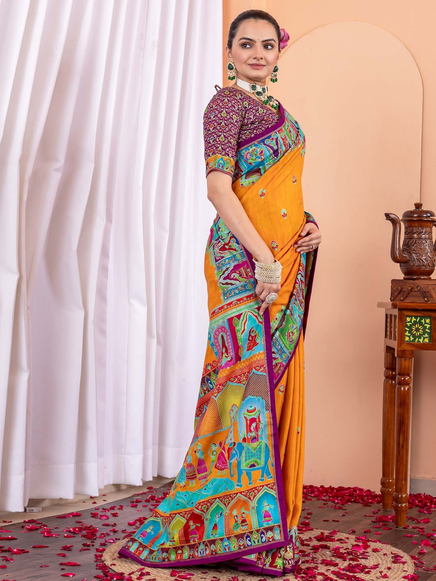 partywear designer saree for festive occasions