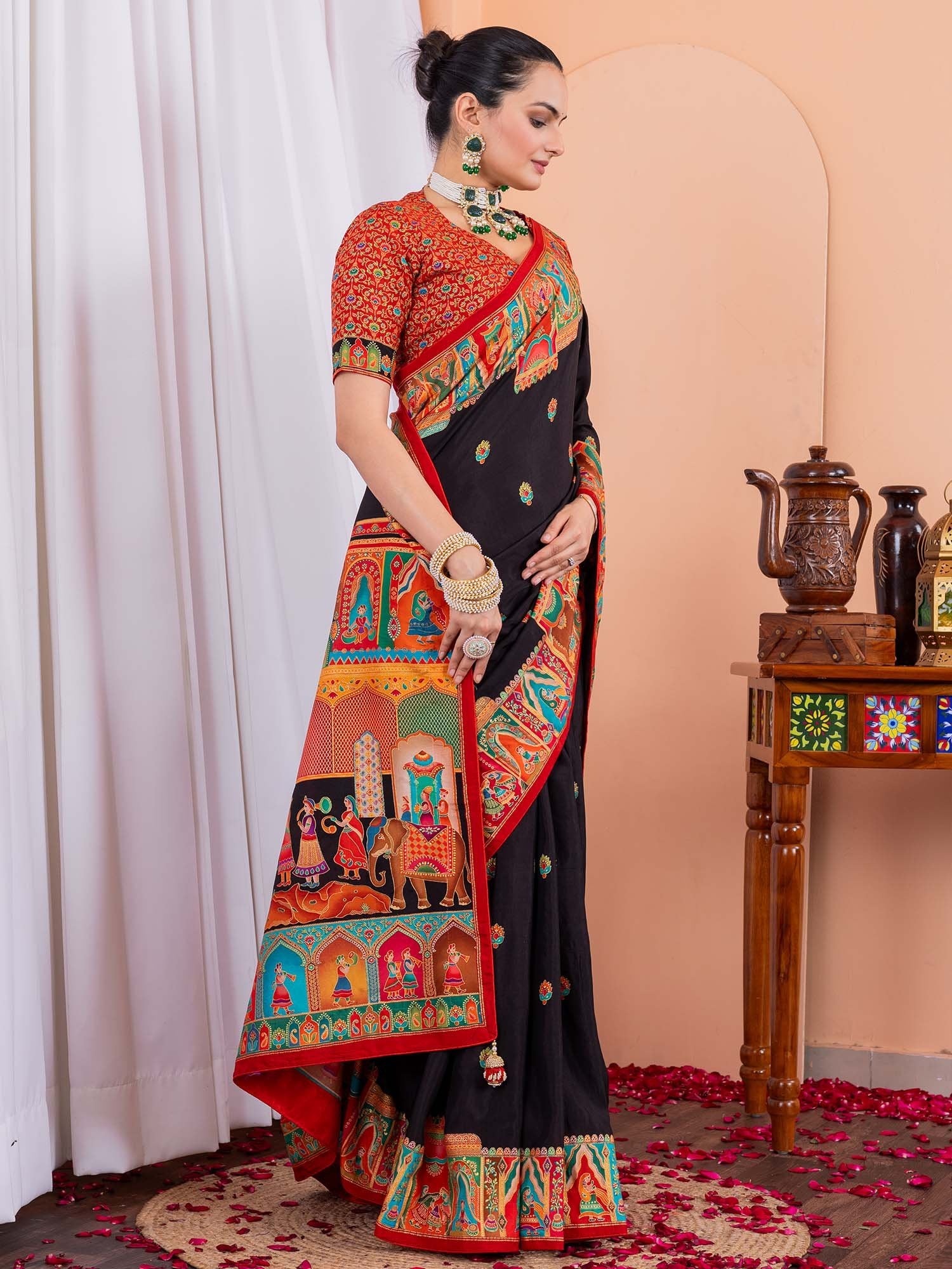partywear designer saree for festive occasions