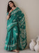 Green Teal Sungudi Silk Blend Printed Saree