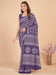 Purple Purple Bagru Dola Silk Printed Saree