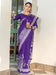 Purple Purple Bagru Dola Silk Printed Saree