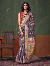 Lavendar Paithani Tissue Woven Saree - The Dori Store