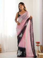 Pink Party Wear Georgette Embellished Saree - The Dori Store