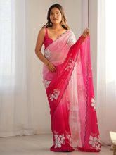 Pink Party Wear Georgette Embellished Saree - The Dori Store