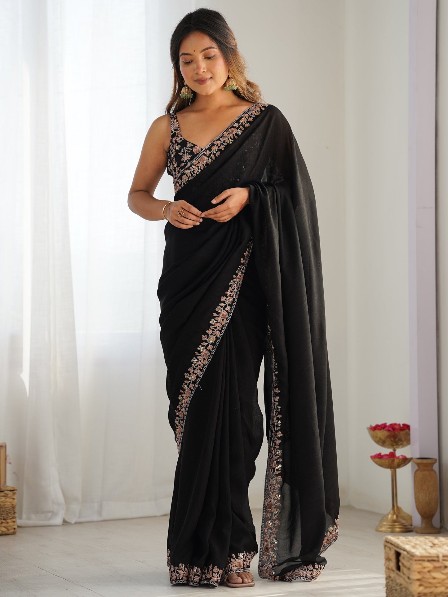partywear designer saree for festive occasions