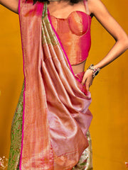 Green Kanjeevaram Kanjeevaram Silk Woven Saree - The Dori Store