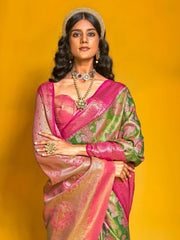 Light Kanjeevaram Kanjeevaram Silk Woven Saree - The Dori Store