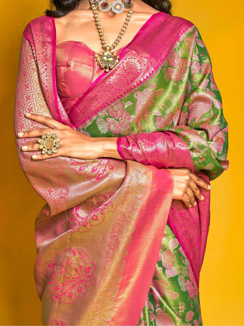 Light Kanjeevaram Kanjeevaram Silk Woven Saree - The Dori Store