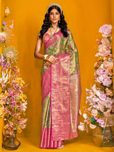 Light Kanjeevaram Kanjeevaram Silk Woven Saree - The Dori Store