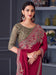 Pink Pink Party Wear Satin Embellished Saree