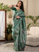 Green Light Sungudi Kanjeevaram Silk Digital Print Saree