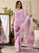 Purple Mauve Block Print Georgette Printed Saree
