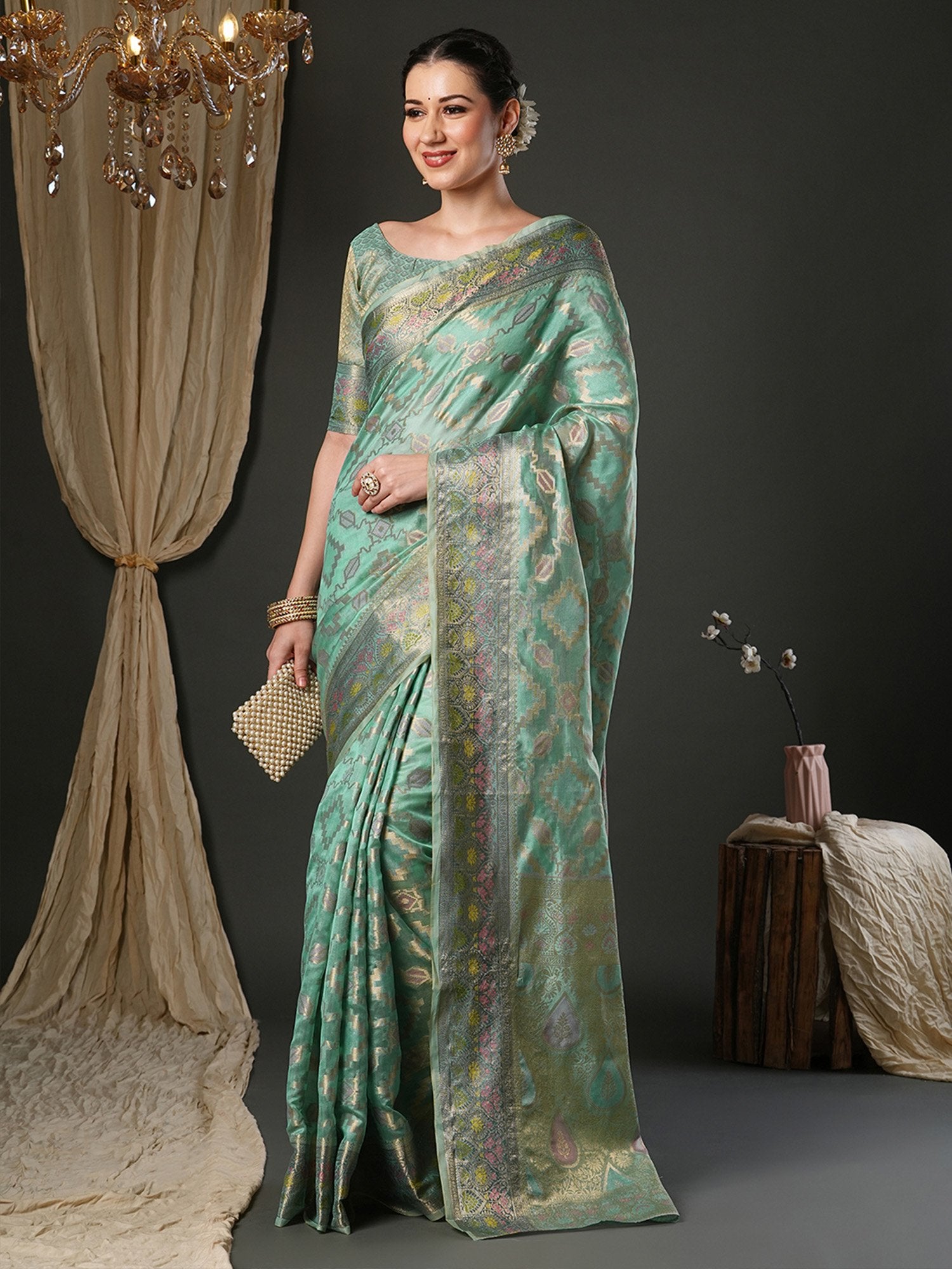 partywear designer saree for festive occasions