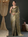 Grey Grey Banarasi Organza Woven Saree
