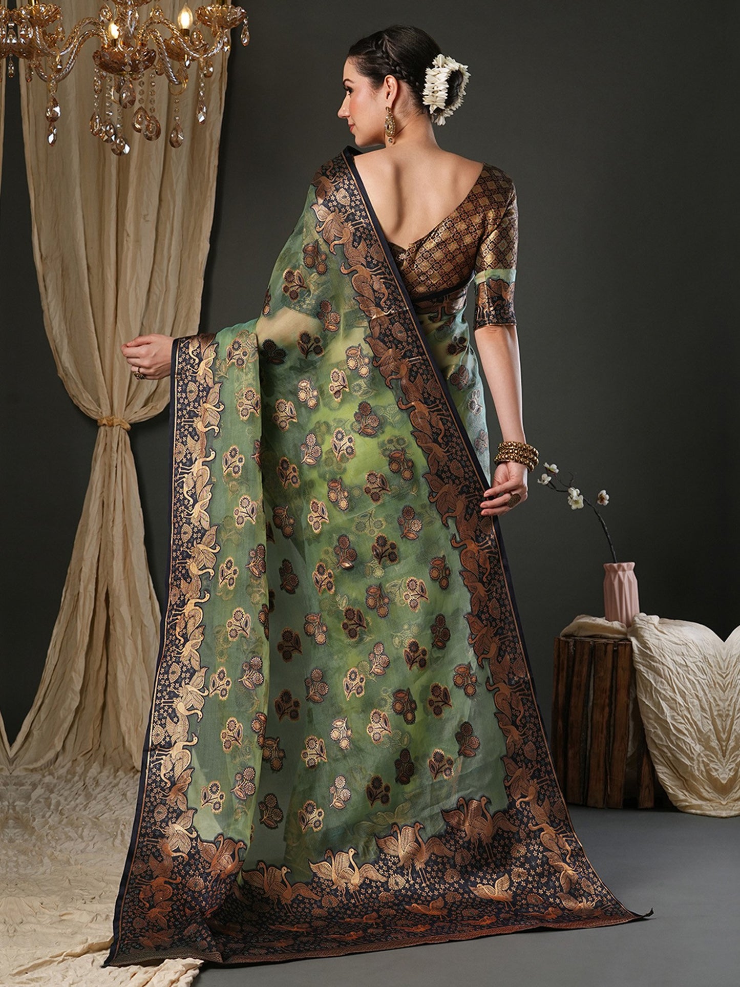 Light Banarasi Organza Woven Saree