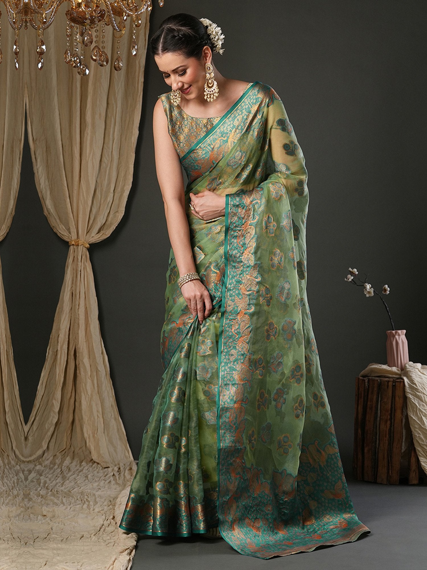 partywear designer saree for festive occasions