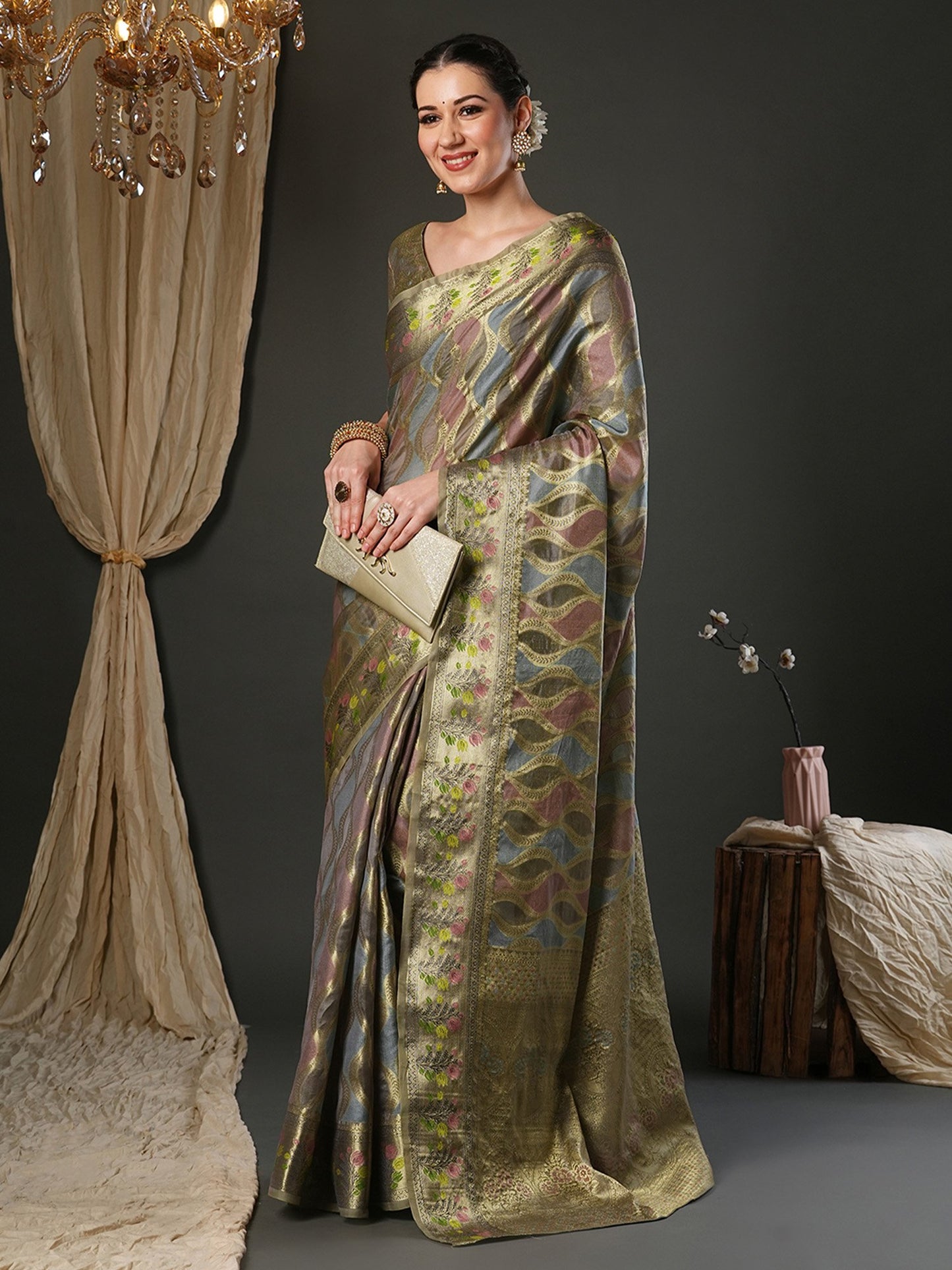 partywear designer saree for festive occasions