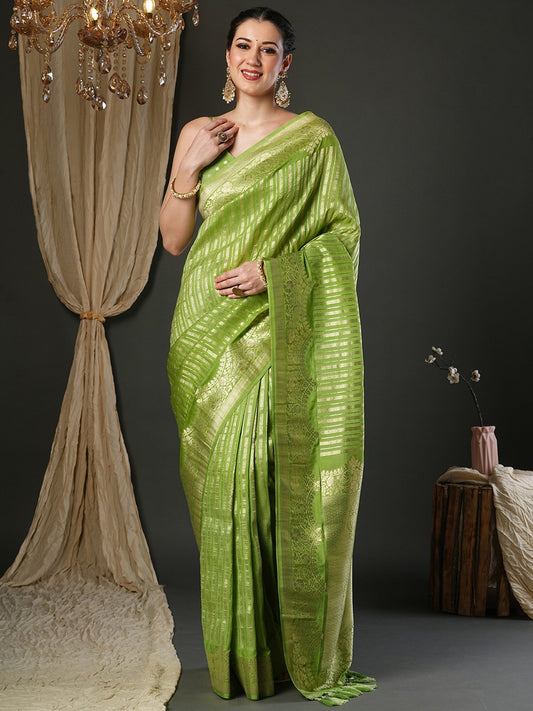 Green Light Kanjeevaram Viscose Woven Saree