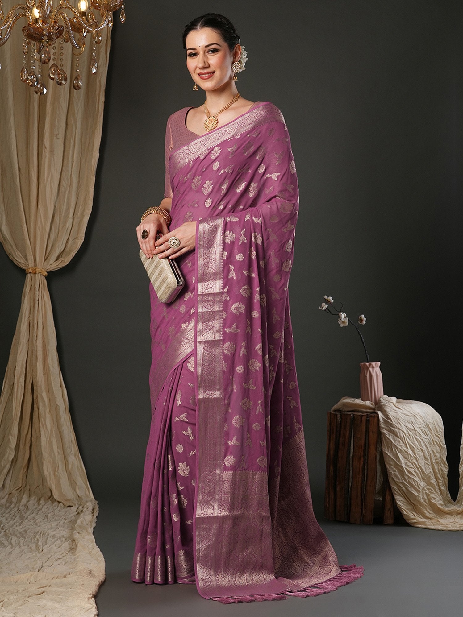 partywear designer saree for festive occasions