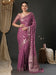 Purple Mauve Kanjeevaram Pure Georgette Woven Saree