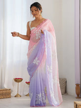 Pink Party Wear Chiffon Embellished Saree - The Dori Store