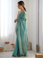 Light Party Wear Paper Silk Embellished Saree - The Dori Store
