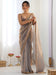 Grey Metallic Party Wear Paper Silk Embellished Saree