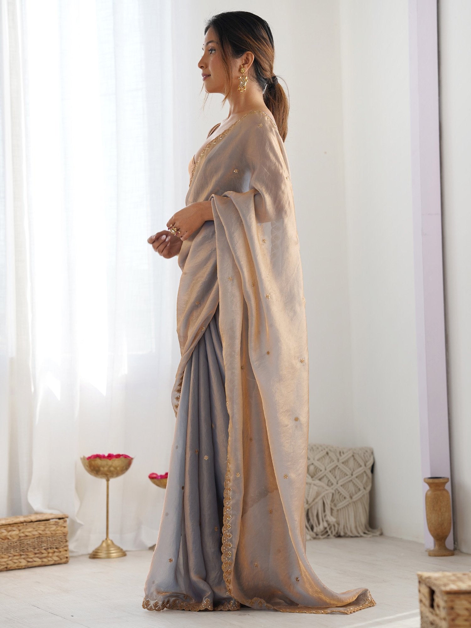 partywear designer saree for festive occasions