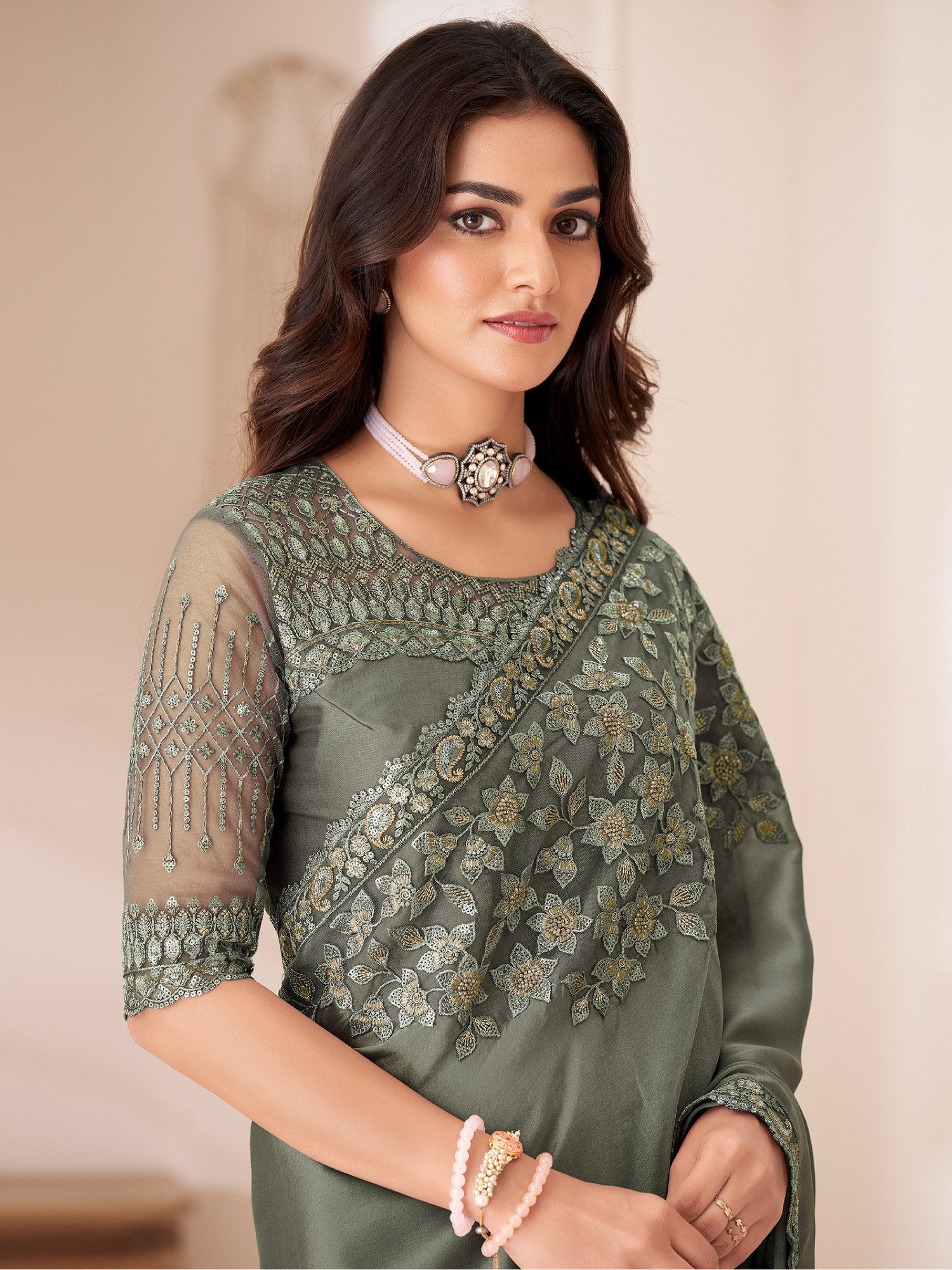 partywear designer saree for festive occasions