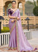 Lavender Lavendar Party Wear Satin Silk Embellished Saree