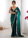 Green Teal Party Wear Satin Embellished Saree
