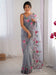 Grey Grey Party Wear Net Embroidered Saree