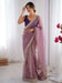 Lavender Lavendar Party Wear Net Embellished Saree