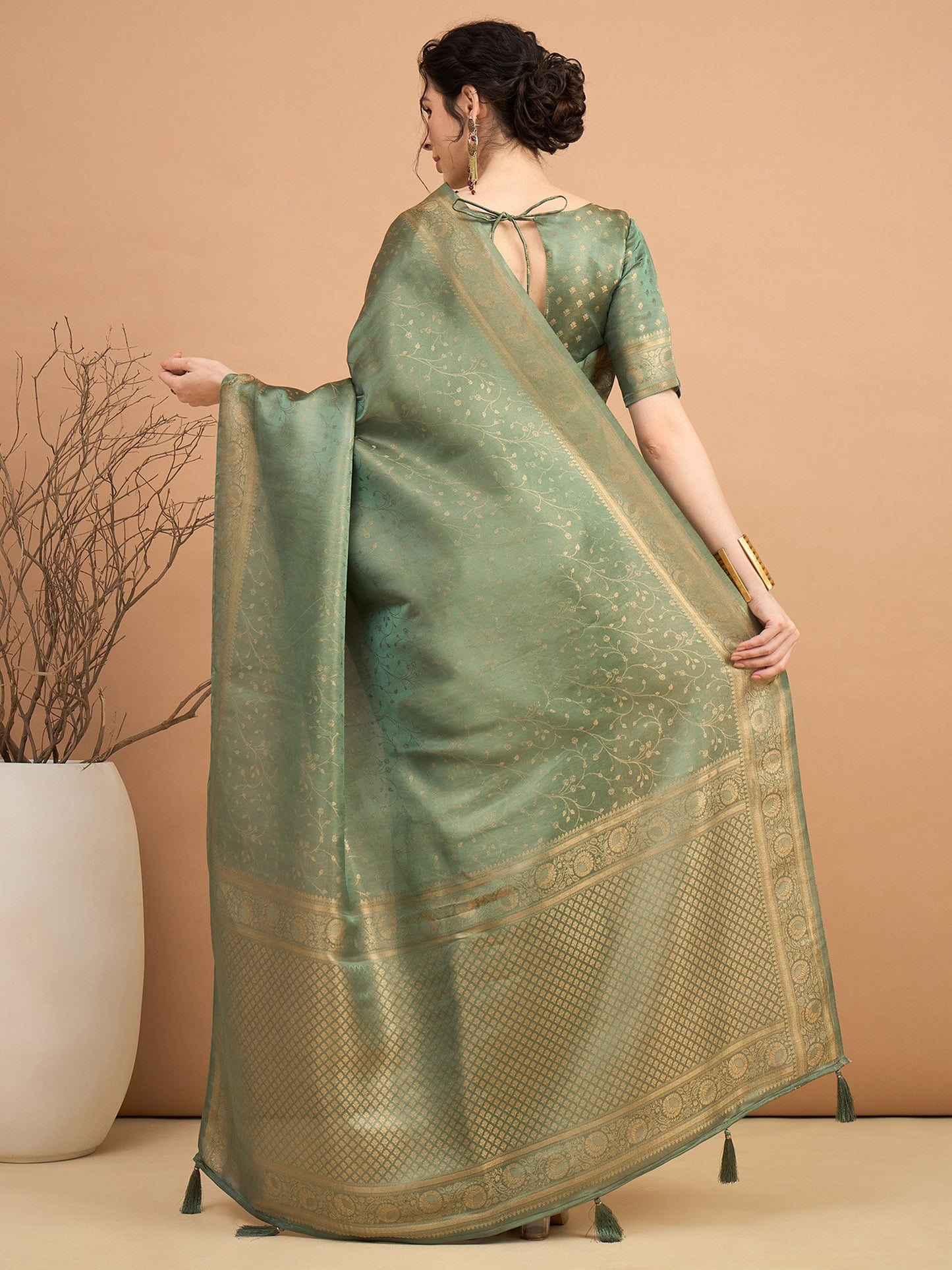 Light Banarasi Satin Silk Woven Saree