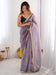 Lavender Lavendar Party Wear Net Embellished Saree