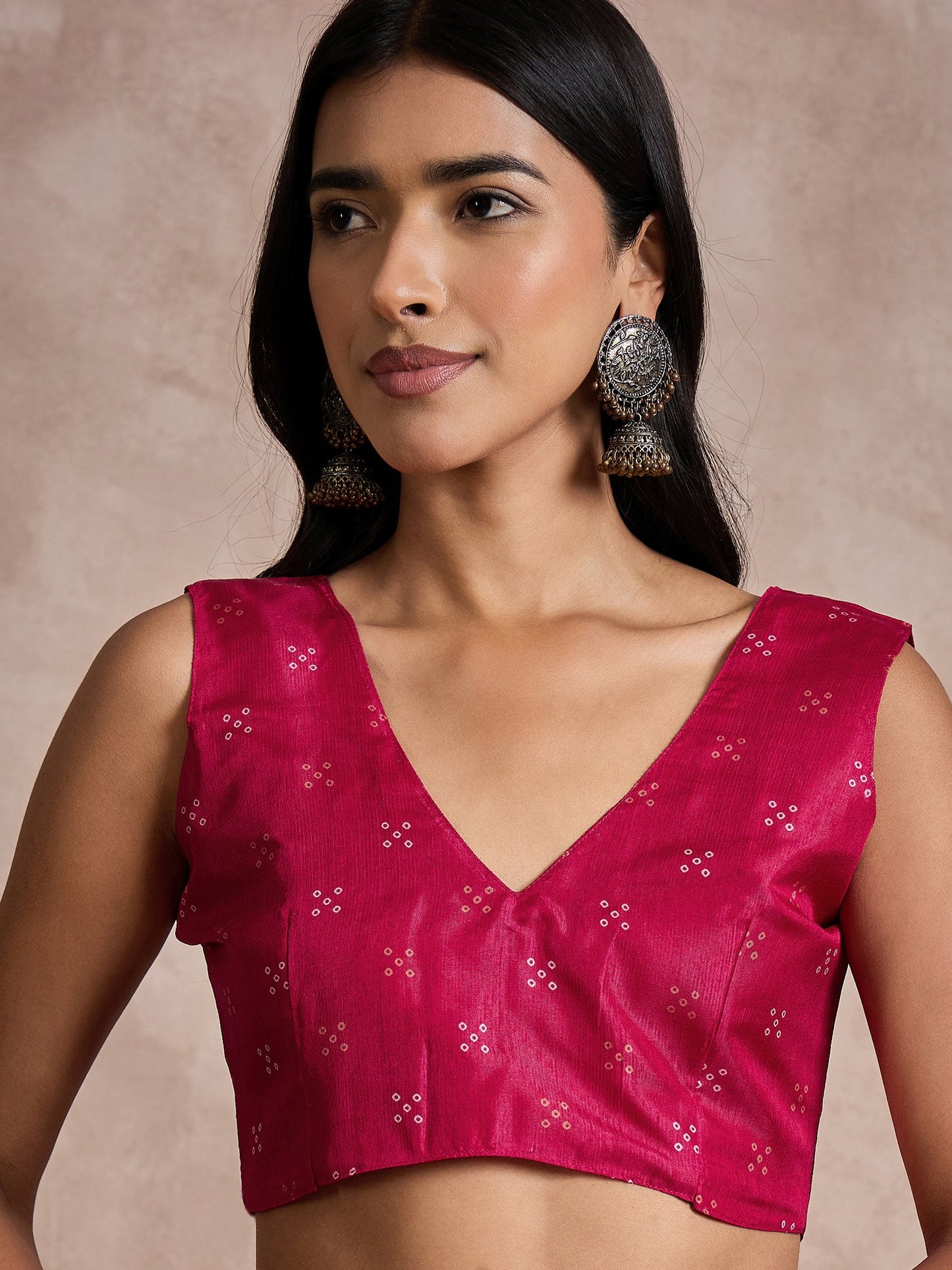 Pink Sungudi Dola Silk Printed Saree