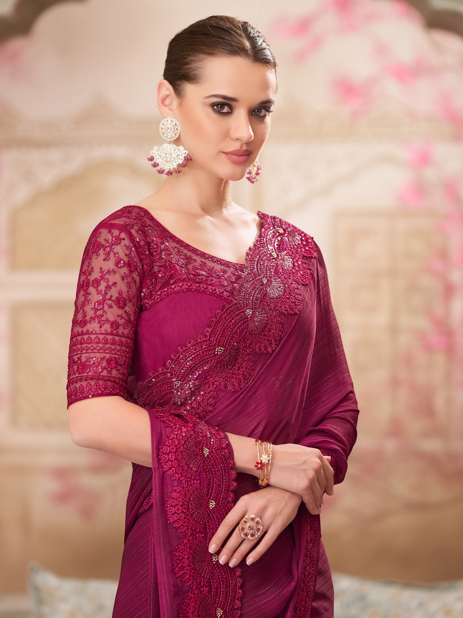 partywear designer saree for festive occasions
