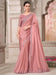 Pink Pink Party Wear Satin Silk Embellished Saree