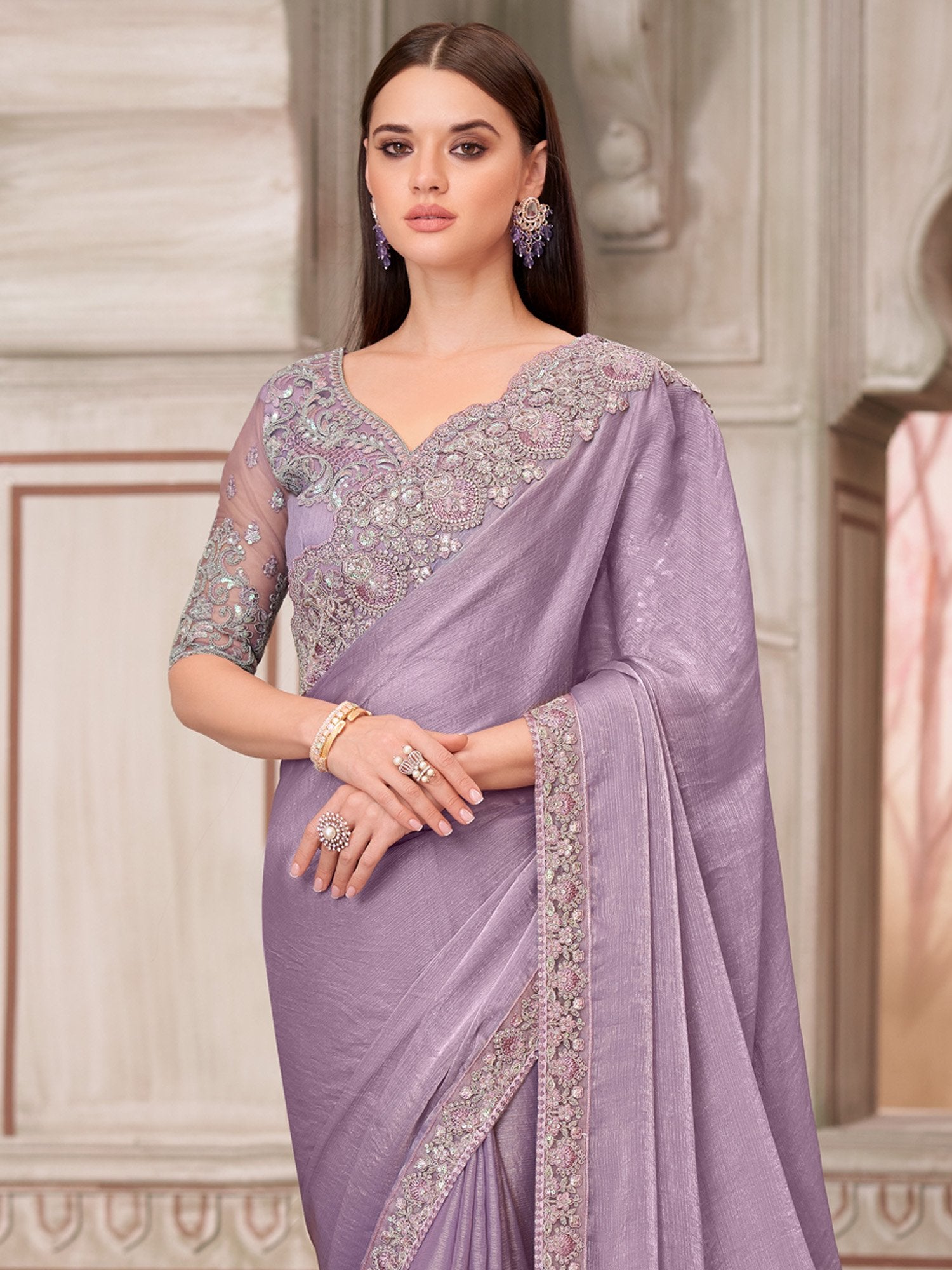 partywear designer saree for festive occasions
