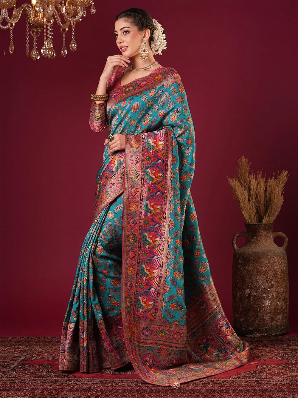 Light Banarasi Viscose Silk Woven Saree - The Dori Store